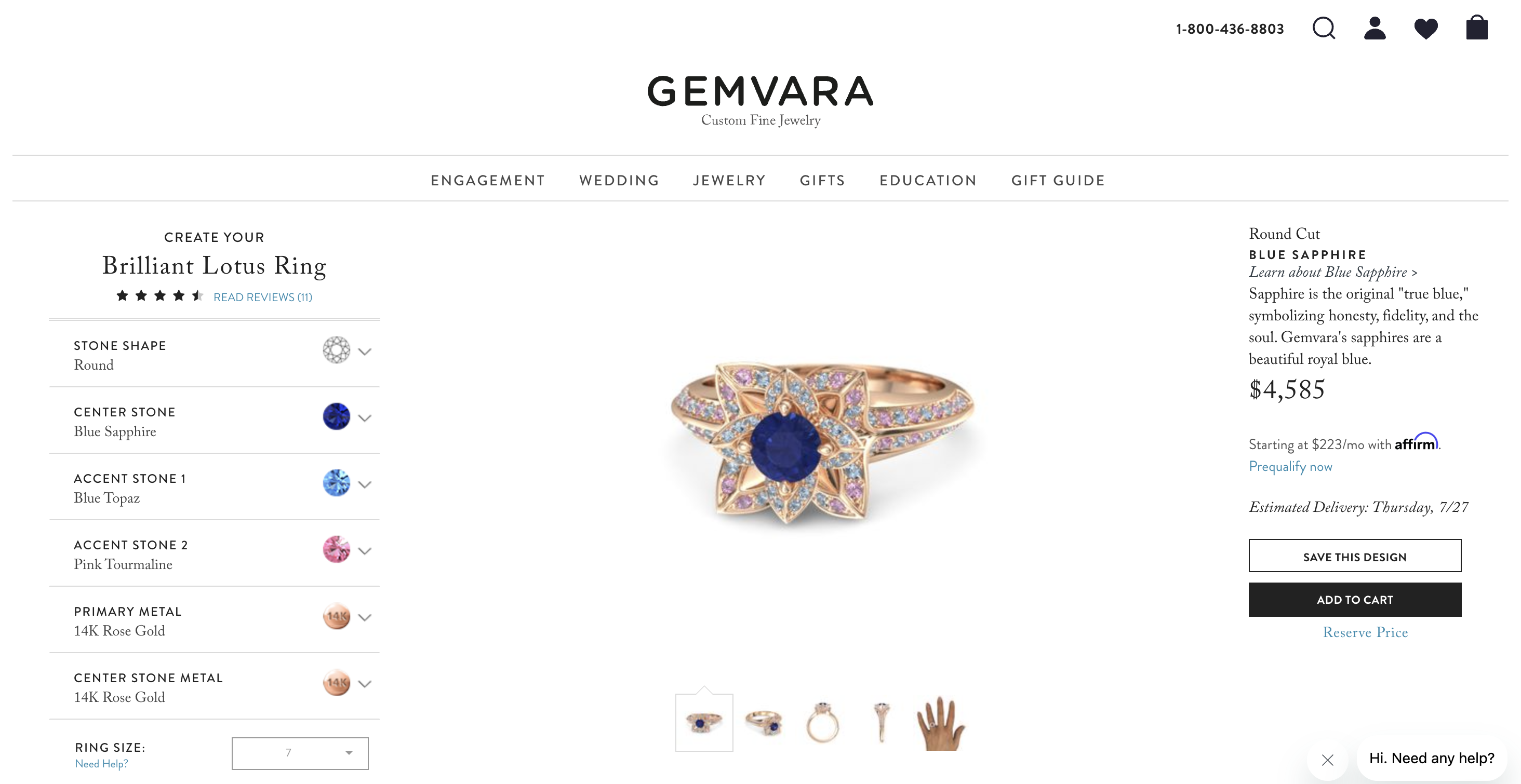 Gemvara lotus ring sale